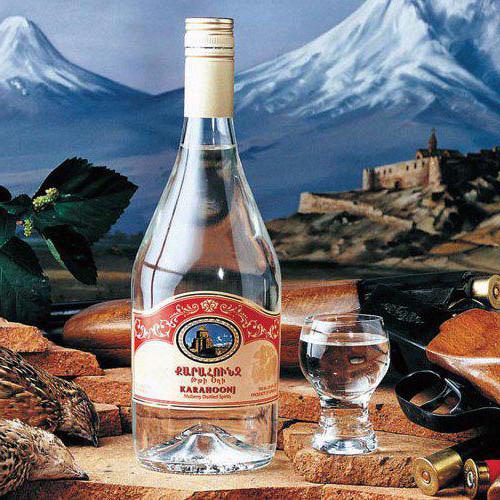 Overweldigde Armeense wodka