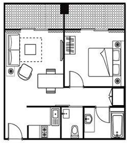 Een tweekamerappartement plannen