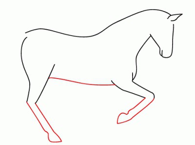 hoe je een paard in etappes tekent