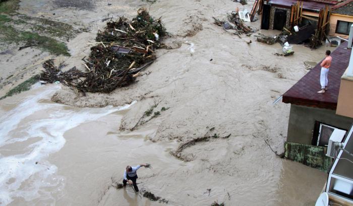 Flood in Primorsko, Bulgarije