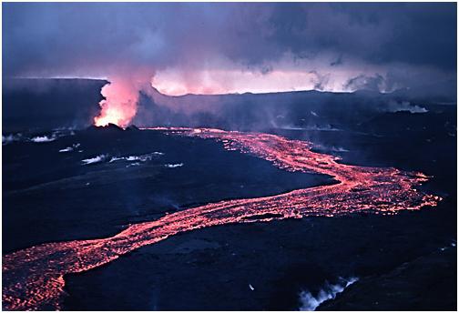 Vulkaan in IJsland als een merk van het land