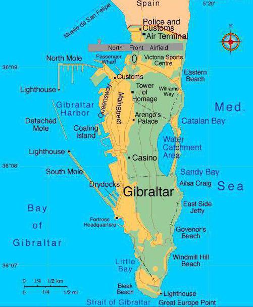 Waar is Gibraltar? Korte beschrijving van de staat
