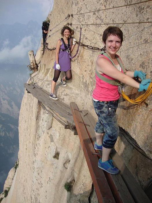 de voetgangersroute van de dood op de berg Huashan China