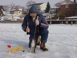 In de winter voor de snoek: het hek met zijn eigen handen